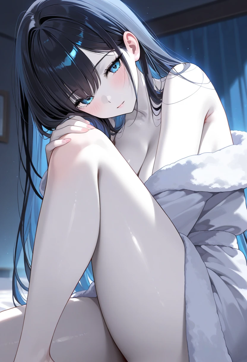 standind sex,naked, ((pale skin)), blue eyes, white girl, deep black hair, ultra realistic, 16 years old, large breast, (((meduim breast))),