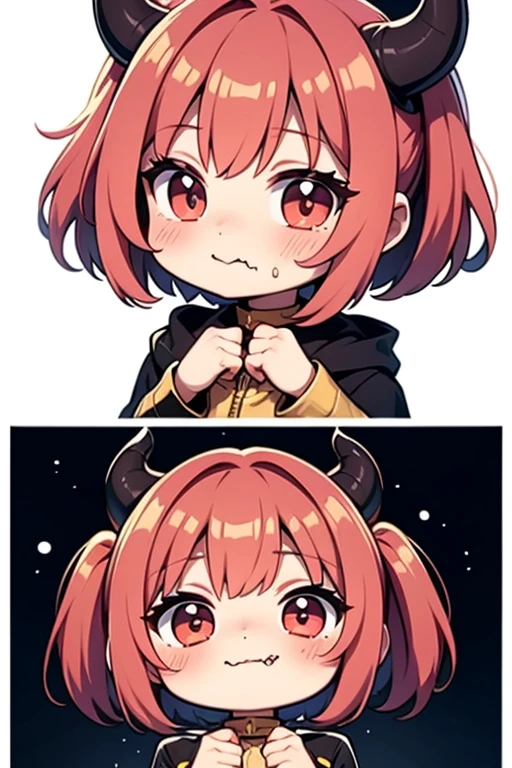 red hair,blue eyes,Twintails,loli,cute,black sweater,solo,little girl,