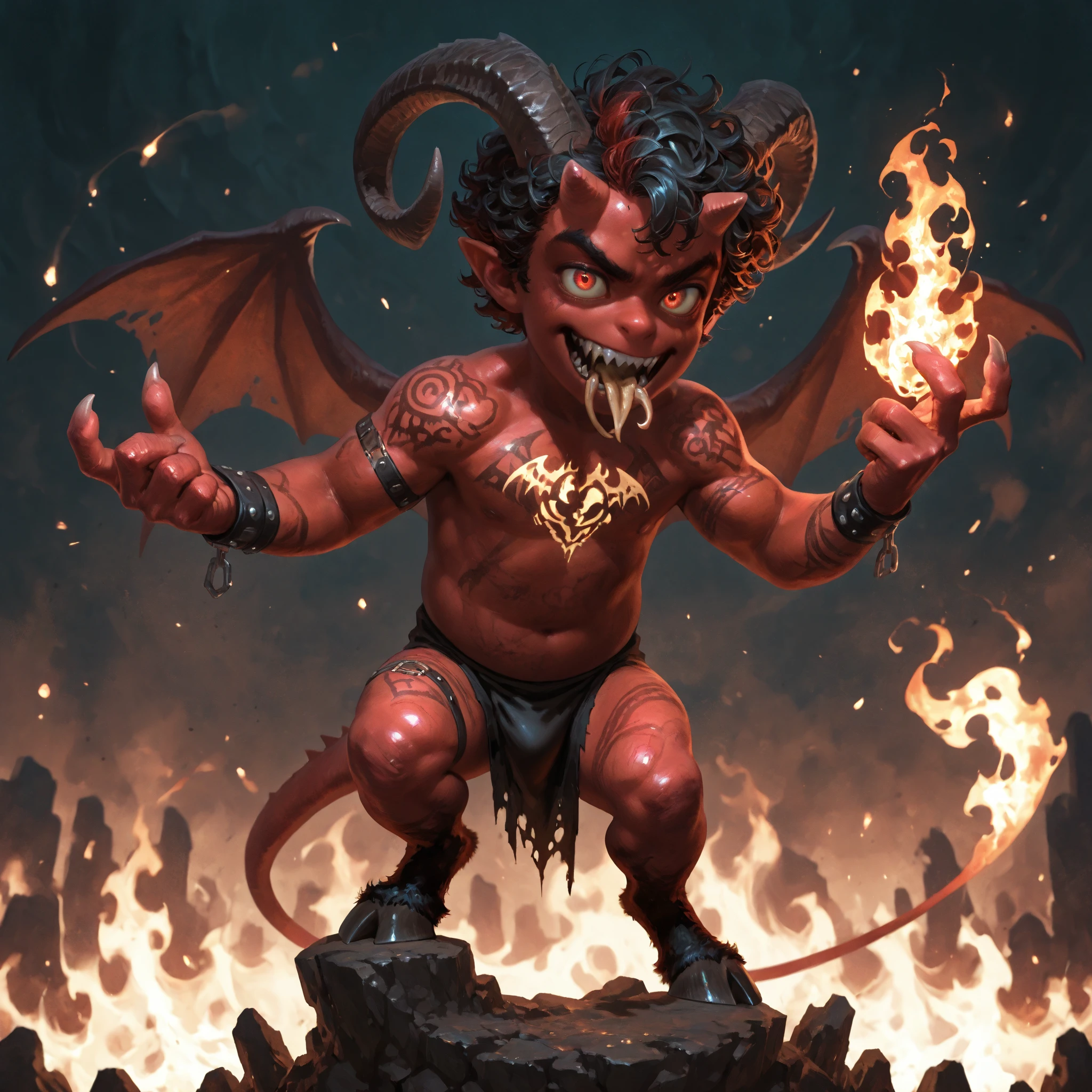 score_9, score_8_up, score_7_up, score_6_up, score_5_up, score_4_up, source_semi-realistic, source_furry, solo, demonic creature, full body, nsfw, absurdres, brutal, feral, saggy balls, big spiked penis, flame, Furbolg,