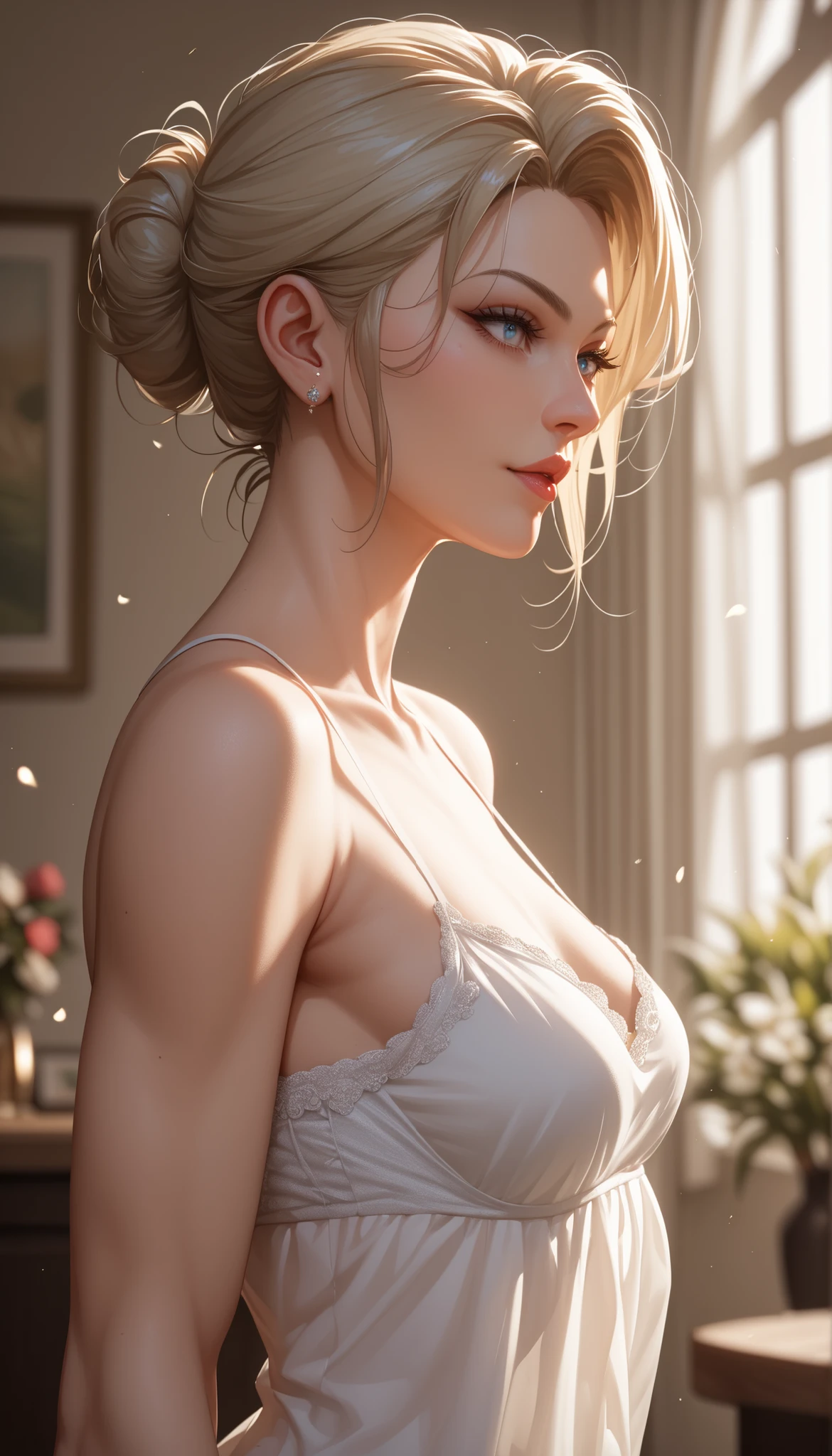 (Best quality,A high resolution:1.2),ultra detailed,realistic,photorealistic:1.37,Beautiful girl (Ciri from The Witcher) 18 years,long legs, small firm breasts,very detailed face (with an emphasis on azure eyes),Her white hair falls on her shoulders.,highlighting her slim sexy body.,bent down, sexy pose,illustration,colorful pop art style,dynamic lighting,neon colors.NFV