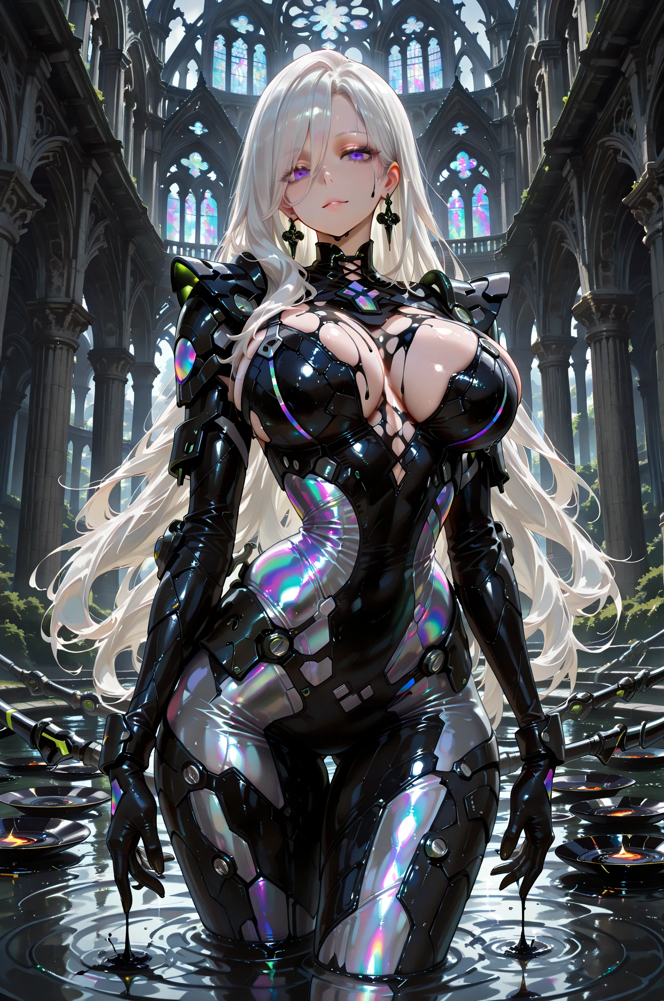 woman,14 years old,,city,night,(((white tight miniskirt bodysuit))),(wet with sweat),open mouth smile((See-through))glasses,((beautiful long ponytail)),(()),blush、surprised face,(((Tentacles wrap around the body)))raped by tentacles,((blonde))(((Slime is attached to the body)))