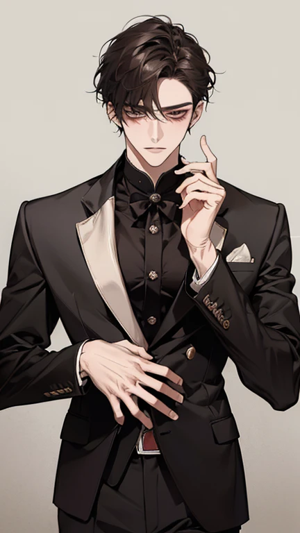 male、Beautiful Boy、solo、Slender、sex appeal、Grin、suspicious、Creepy Smile、suit、shirt、Bare Skin、Unbuttoned、Disturbed、Sweat、Breathless、panic、Fall to the floor、Sleeping on the floor、Poor land、Rope restraint、Handcuffs