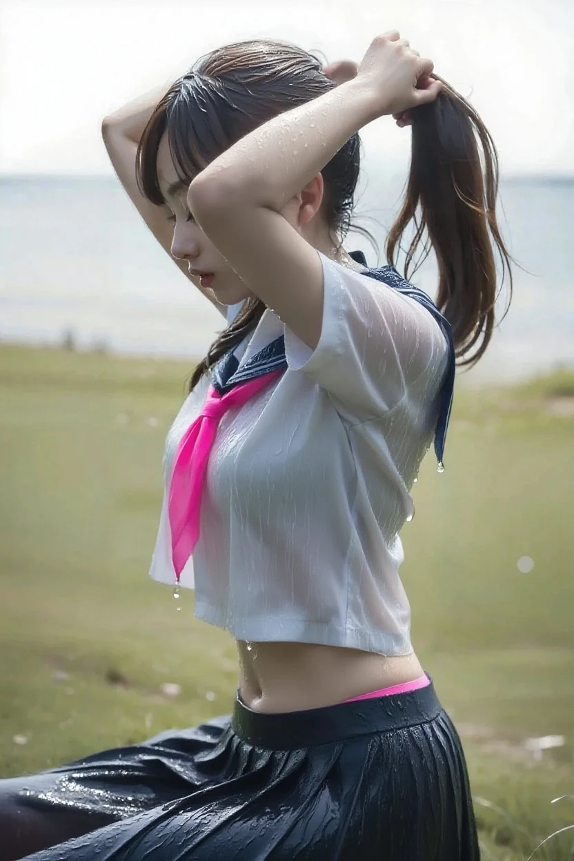 ((?????:1.5))   ((japanese pretty girl:1.3)) ((rainy:1.5)) (navy school bloomers:1.４), thin_fabric ((white short sleeves:1.2)) (( in the track and field:1.4)) (( ???????:1.4)) ((sweaty:1.5)) ((after ???:1.2)) ((blushing:1.3)) ((face is wet:1.3)) ((:1.4))  ((clothes are wet:1.4)) ((sitting:1.5)) ((ramdom ???? pose:1.5)) ((close-up:1.2)) best quality,masterpiece,ultra high res,(photorealistic:1.4),raw photo,(Authentic skin texture:1.3),(film grain:1.3),panorama,character portrait,very wide shot,narrow waist,cowboy shot,(in the dark, deep shadow, low key, cold light,) night,(()),streaming tears,,dust,Tyndall effect,(expression),1girl,beautiful detailed eyes and face,white jabot,brown eyes,((brown hair:1.2)) ((long hair)) ((???:1.4))