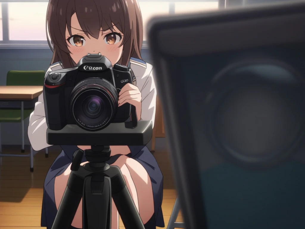 Highest quality,masterpiece,22-year-old actress,Nipples,Black Hair,pubic hair,Completely naked,tits,During a break in filming,He makes fun of his co-star's 17-year-old actor for having an erection.,Photography equipment,Male staff wearing clothes