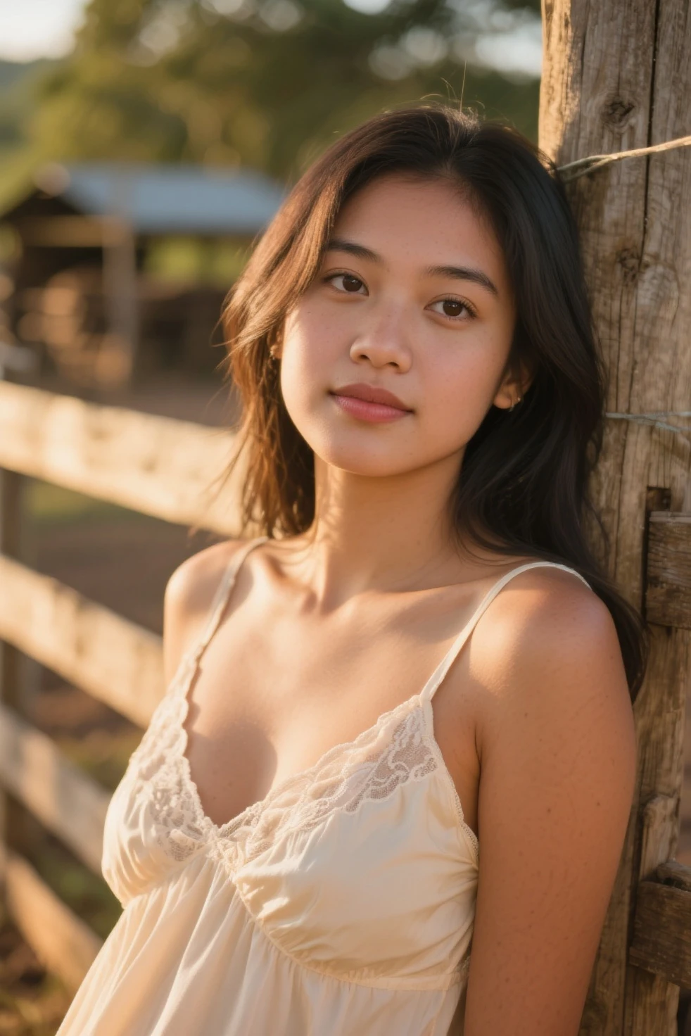 Malay girl wearing undersize pink satin bra and panties portrait photography, mid shot photo, ultra detail, professional photograph with professional lighting, smile, at the garden, outdoor background, curly hair, sexy seducing pose, curvy body, butt closed up angle