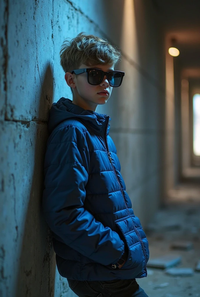 A stylish anime 30 year old boy standing confidently in front of a camera. He is wearing a sleek hodi and sunglasses, exuding a cool and fashionable vibe. The boy has a modern, trendy haircut, and his pose is casual yet confident, embodying a youthful, stylish aura. The background suggests a minimalistic indoor setting, with soft lighting that highlights the boy's features and outfit.