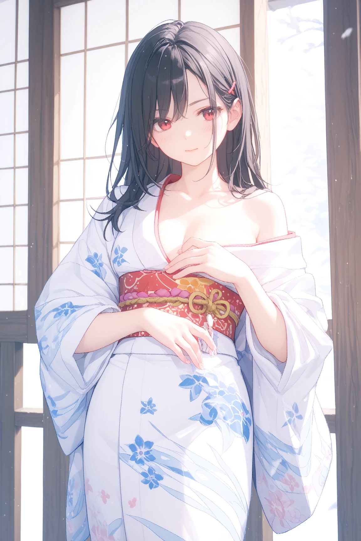 pokemonmay, pokemonmay, blue eyes, brown hair, bandana, long hair,bandana, twintails, hair between eyes, (small breasts:1.2),
BREAK japanese clothes,kimono,wet kimano, yukata,cleavege,neckline,black choker,
BREAK looking at viewer,
BREAK outdoors, onsen,night,steam,wet,stars,starfall,hot water,
BREAK (masterpiece:1.2), best quality, high resolution, unity 8k wallpaper, (illustration:0.8), (beautiful detailed eyes:1.6), extremely detailed face, perfect lighting, extremely detailed CG, (perfect hands, perfect anatomy),full body,laying on floor,from above,