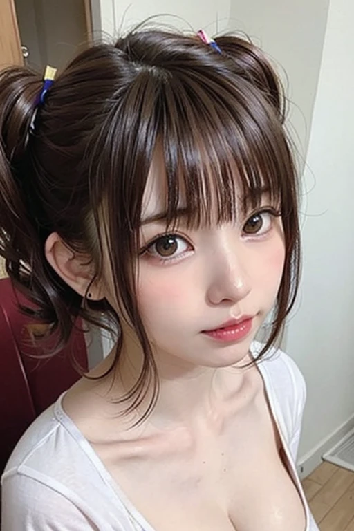 (Chiaroscuro 1.23)、8K、masterpiece、Highest quality、High resolution、Super Resolution、Very detailed、 ((Close-up shot of face)) 、(1. Cute girl、(14 years old)、slim、thin、Flat Body)、White Dress、Off the shoulder、outside、Flower Field、garden、Glowing Skin、A light smile、((Absurdly Long Hair)、Twin tails)、