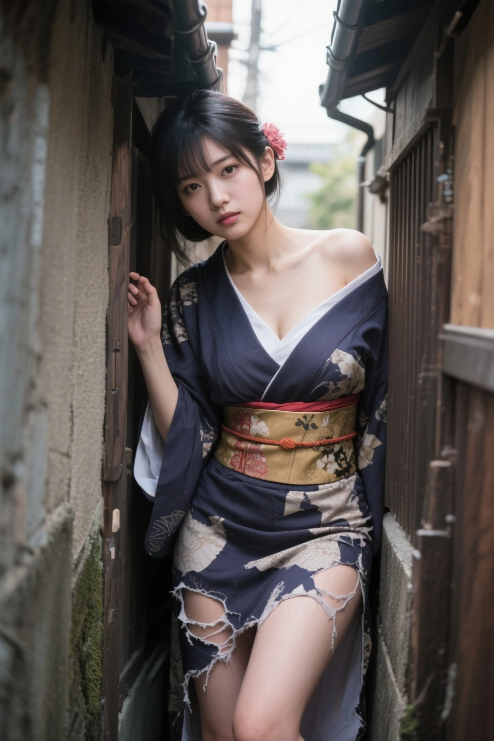 araffe asian woman in a kimono sitting on a porch, in kimono, in a kimono, wearing kimono, classy yukata, kimono, wearing royal kimono, wearing a kimono, Yoshitomo Nara, yukata, japanese kimono, sophisticated gravure idol, shikamimi, wearing kimono armor, Japanese style