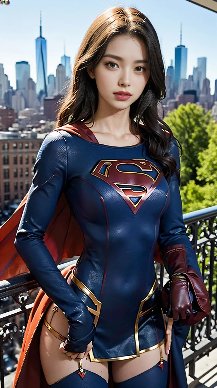 Woman body set big breasts, Supergirl costume dress