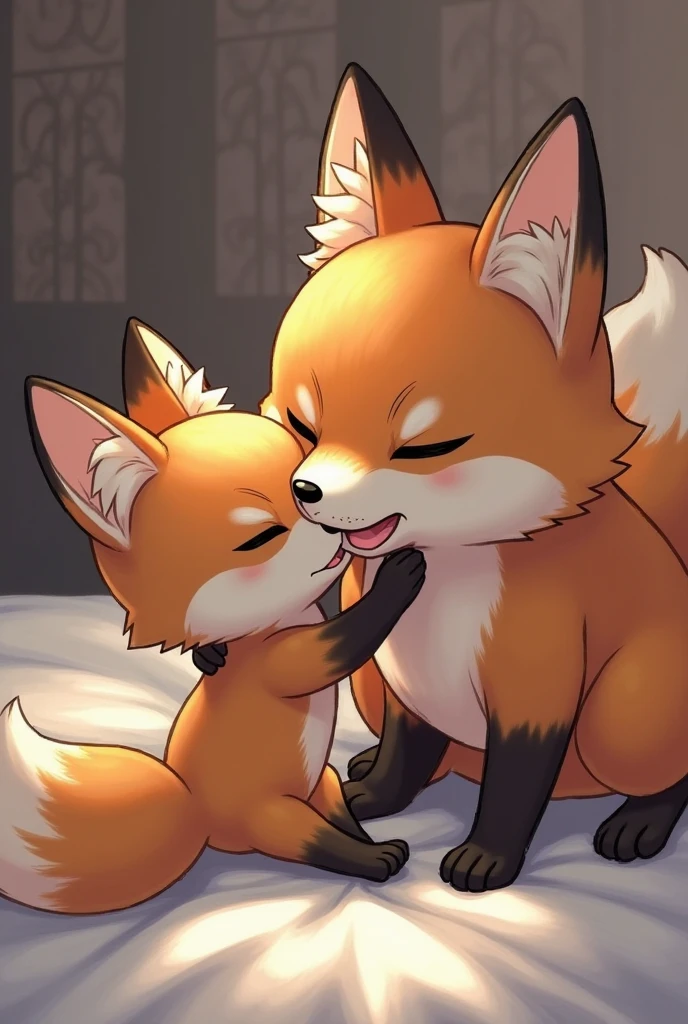 "(Furry) ((kemono)) 　　wild　Non-human　　　Cute face，Lovely Face，　nude　　Naked　Naked　Fox，fox，Male  ，2匹のboy　　ケモノのboy，Kemoshota，　Crotch　licking，　1 boy and 1girl，　　One animal boy and one animal girl.　　Playing together　Meatballs on top,　　Lying close together，legs up，hugging own legs，With his legs spread, his penis is in full view，Expose your penis，　small penis，Baby Face　Please turn your crotch towards me..　boy　Animal chinchin　Embarrassed expression　　Fascinating 　Estrus　　　　Licking the crotch，Small fangs　A sweet expression　A sweet expression　Childish expression　Small dick　Cute as a baby，Baby-like appearance，Baby's age，Wide angle，overhead shot，　give a full body image　Projecting the whole body　Showing the paw pads on the soles of the feet　very young body　childish body　　I&#39;m wrong, close-up, paw pose, short height, short statue, cat whiskers, cat tail, meoooowww，being watched