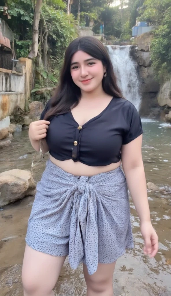 Plus size Model Bbws, Chubby 40 yo Curvy women, Wearing top colour Printed attraction saree, in bunglow Flower Garden Background, Big Breast, beautiful Chubby Fat Women,
