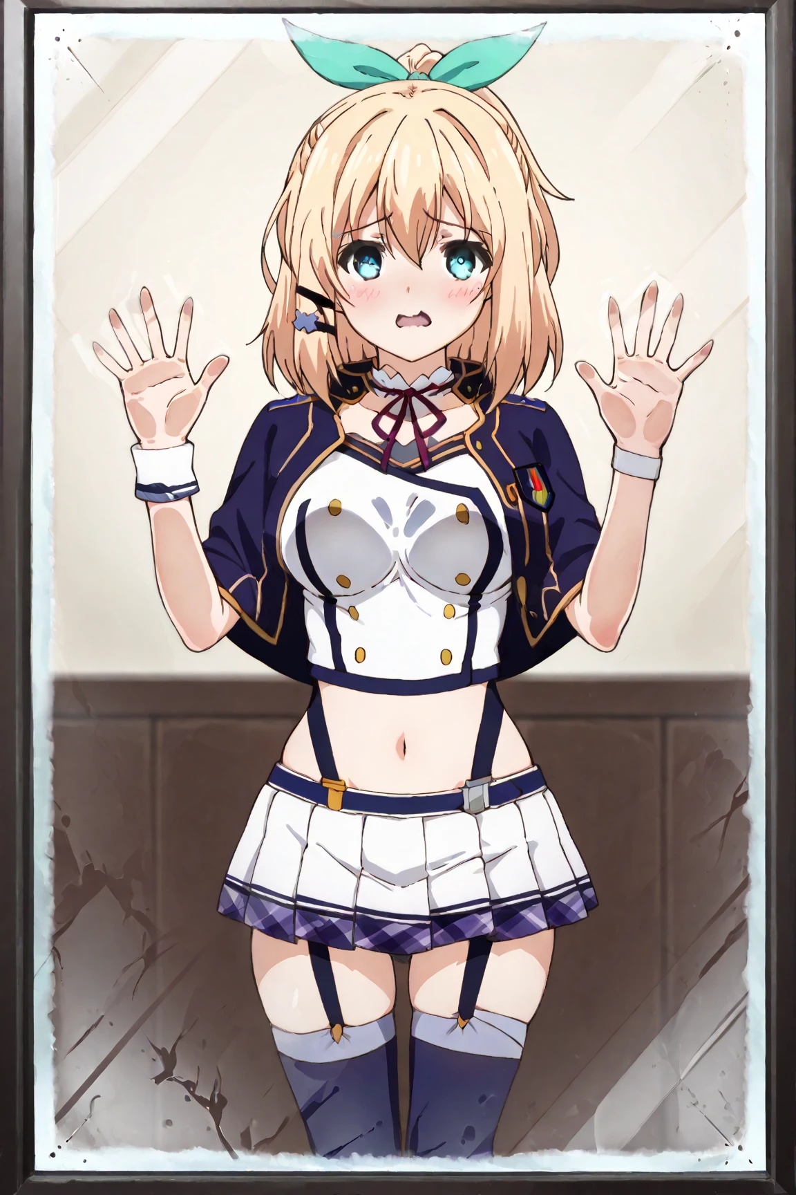 (from above:1.2),(from side:0.9), ((Face)), (Close-Up:0.4), 1female, teacher, wearing a hoodie, bootyshorts, Thicc, small breast, light colored hair, long hair, blue eyes, face to detail, detailed eyes, the background is a pizzaria, smiling, highest quality, (RAW photo:1.2)(Curve,Model,glamor:1.5),Beautiful breasts,Farbe_aberration,beautiful detailed shadow,Beautiful eyes,Beautiful body,Beautiful skin,beautifull hands,(medium_breasts:1.5),Brown hair,watching at viewers,black suspenders,Bulging big,breasts,walls: Black miniskirt, garters, Gaze, Small face,bangss,holster,Beautuful Women,hands up,leg holster,Gaze,black boots panty shot, provocation,flank,flank sweat soio,arm,,narrow waist,(with sparkling eyes and a contagious smile),her thin pubic hair, looking at viewer, pose muy sexy"