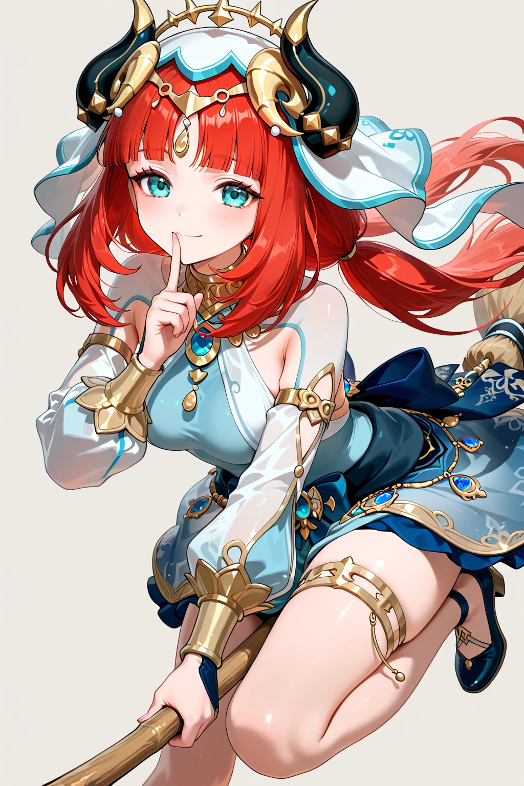 Blue clothes with gold patterns floating