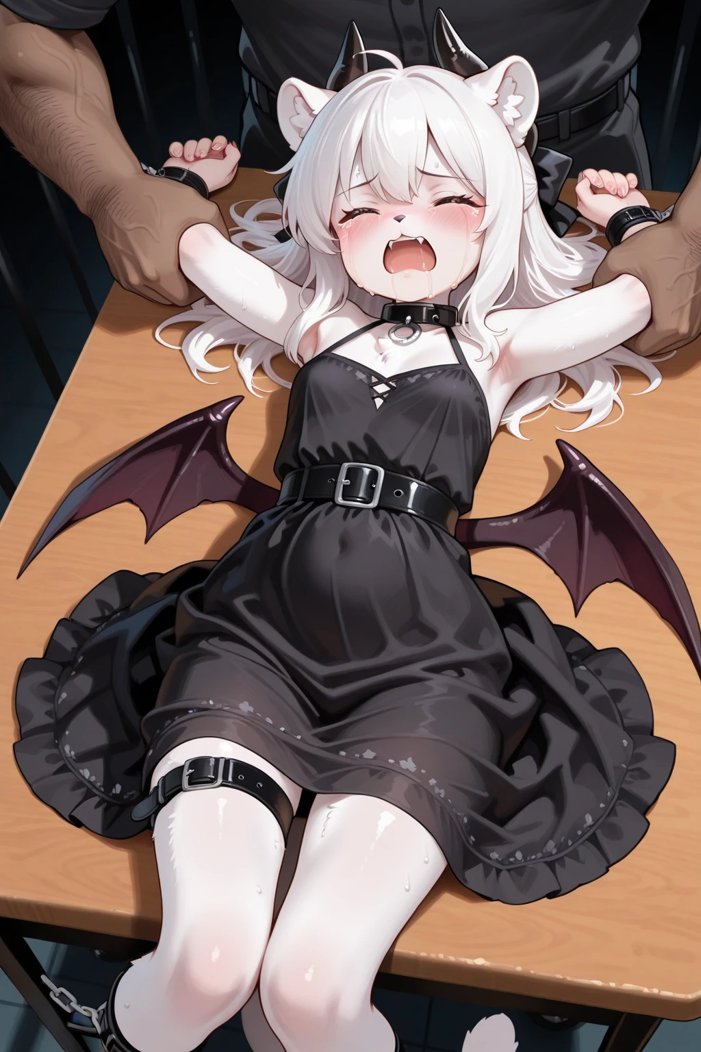 NSFW,koneko toujou (dxd),Gray Hair,short hair,(Halloween:1.5),(Embarrassed:1.5),blush,(Estrus:1.3),(sexual excitement:1.5),(Ecstasy face:1.5),(orgasm:1.3),(Perfect hands),(Perfect Anatomy),(masterpiece),(highest quality),One man,(Doing sex:1.5),Leg spread,Lift your butt,locker room,Ahegao、Wide-eyed、Cross-eyed、Open your mouth、Sticking out tongue