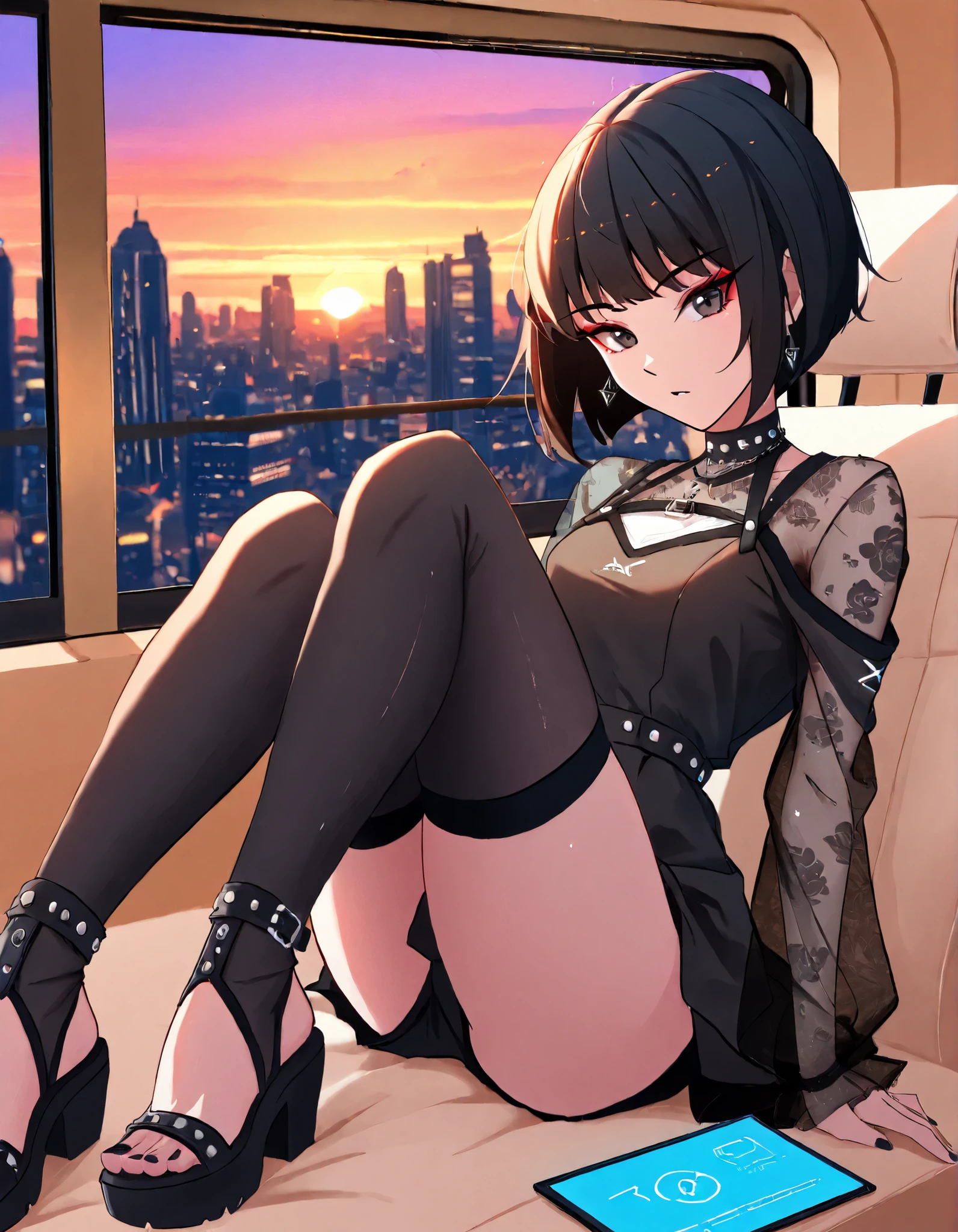 (masterpiece、highest quality、High resolution、realistic pictures、real looking skin:1.1)、
(A woman sits with her legs together on a sofa in a hotel lobby:1.8)、(Since it's a hotel, I'm sitting elegantly with my knees pressed together.:1.8)、(Since it's a hotel, I don't violate manners such as opening my legs apart or standing on my knees.:1.9)、
(The length of the dress is short, so you can see her panties both from above and below.:1.8)、
(looking at her from the front:1.8)、
(she has a grinning expression on her face:1.8)、
(She is wearing a navy short-sleeved turtleneck mini dress.:1.8)、
(These knee-high patterned stockings have gorgeous patterns on the elastic at the opening.:1.8)、(certainly、The left and right patterns are the same pattern、It's a social rule:1.9)、
(I'm wearing black glittery high heels.:1.8)、
(The panties are purple and have a pattern on them.:1.5)、
(brown medium ponytail:1.5)、
(small face:1.5)、
(she is 25 years old:1.5)、
(Breasts are D-cups:1.5)、
(Location: Hotel lobby sofa:1.5)、
1 Japanese girl、solo、full body esbian、beautiful eyes、shining eyes、Shining thighs、NSFW