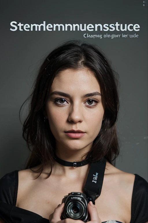 Pornographic magazine cover, young woman, 18yo, provocative position, medium breast, perfect body, narrow waist, wide hips, thigh gap, exposed vagina