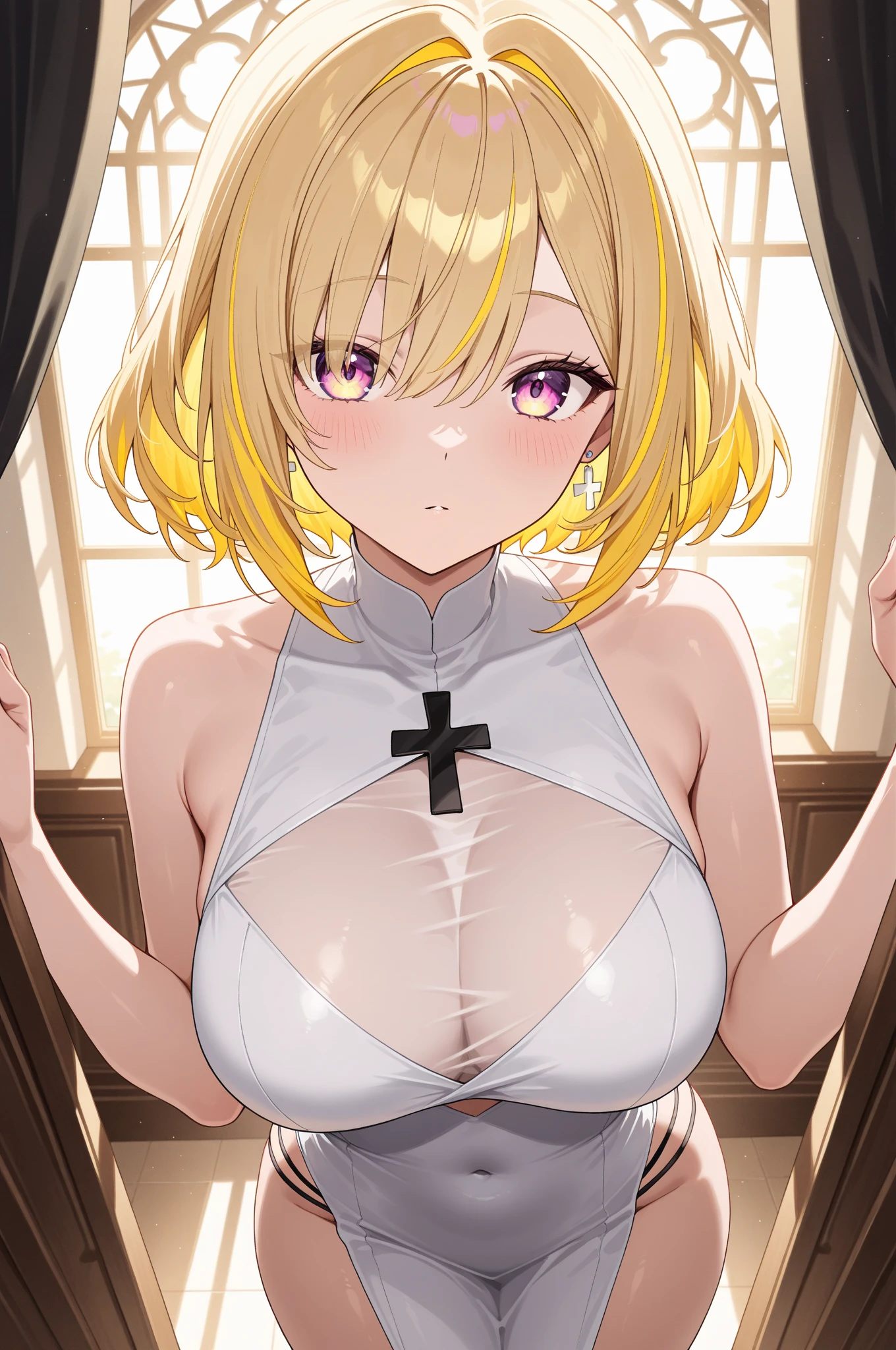 {artoria pendragon_fate ubw:1.15},(((blond hair:1.7))), ((detail beautiful _eyes , :1.8)),, ((Strong light )) , ((1 very tall girl:1.9)),((she is high tall:1.7)),, alone,, (((detail very surprised eyes, wide-eyed,:1.8,))) ,squinting,((open mouth :1.7)) ,hair between eyes,,, bare shoulders,, cleavage, , ((( straight hair:1.5 ))) , ((spread legs)), , ((Bubble)),
BREAK, ((torn open white T shirt,:1.6)) , BREAK ,(( white panties:1.5)) , beautiful light, , close up face:0.2, detail navel , detail thin thigs, , BREAK, ((BREAK ,sitting on mercury liquid:1.8)),((Legs trembling)), trouble eyebrow, ,
nsfw,(ecstasy:1.8) ,(slut:1.6),(vulgarity:1.7),(fucked silly:1.8),(steam:1.5),(Wet:1.5),(trembling:1.5),(((Twisting the body:1.7))) ,(drooling:0.2),(sweat:1.5),closed mouth:0.8, wince,(orgasm:1.7), trembling:1.8, beautiful upper body, Beautiful body, beautiful character design, perfect eyes, Perfect face, expressive eyes, Turning the face side to side,(church:1.5),in the center of the image, official art,High Definition CG Unity, Perfect lit, bright_front_face_lit, ,(Highest_quality:1.0),4K,Super detailed, photograph, 8k, nffsw, High resolution, absurdes:1.2, kodak portrait 400, film grain, Lens flare, (lively_Farbe:1.2) (beautiful, small breast:1.7), (beautiful_face:1.3),(narrow_waist),((blush)), ((detailed nipples)),,sabias, dress,