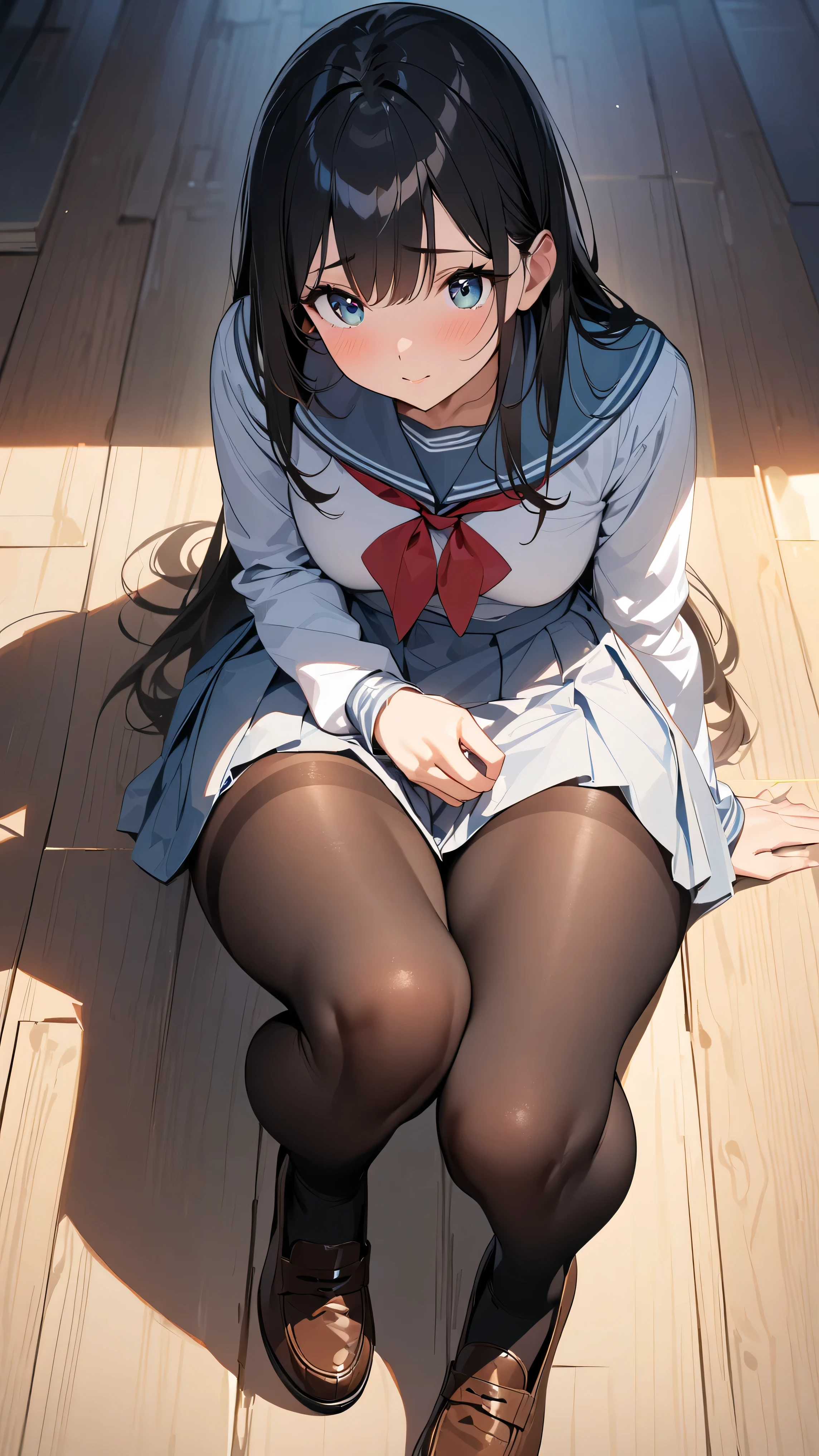 (masterpiece:1.2),( best quality:1.1),1girl,transparent,perfect face,black silk stockings,high quality,cute,black hair,highest quality,ultra-detailed,extremely detailed,hyper detail,(intricate detail:1.2),(panties over black pantyhose:1.2),(Japanese sailor suit:1.2),(cameltoe:1.2),(lift feet:1.4),soles,lie down,park,looking at viewer,sun shine,by artist Shuichi Shigeno,