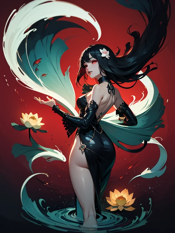 Movie Posting,Mythical creatures,Ink and watercolor,Ink and watercolor,nine tailed fox in chinese mythology,The image of the nine-tailed fox、Depicted as a nine-tailed fox。,The body appears red,Each tail has nine black spots。She has a very beautiful and mysterious face,Shining eyes,Pointed Ears,The nose and mouth are small and beautiful.。The nine-tailed fox's fur is very fine and soft.,Bright colors,A coquettish aura emanates from the whole body.。The limbs are long and powerful,Sharp and agile claws,Ability to run and jump quickly。In addition to the external features,The nine-tailed fox is also said to have powerful supernatural powers and abilities.。,Can transform into a beautiful woman,Get confused。Great at strategy and change,Use your wits and strategies to get what you want。in a word,To the show《Sankai Sutra》curly,The nine-tailed fox is damazingted as a beautiful and mysterious、A mythical beast full of wisdom and charm。Illustration Style,The art of patience,Imperial Weather,evening,2D,Very imaginative,amazing,Beyond the details