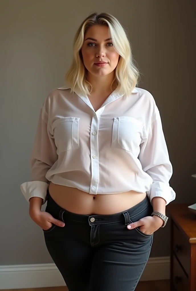 thick, blond hair bun, Julianne Moore, 45 years , naked, in a T-shirt, nylon, shaved pussy
