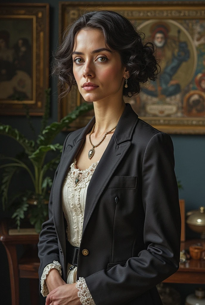 indiravarma, <lora:indiravarma:0.9>, ,a woman wearing silk blouse and midi skirt, dining room, (silhouette lighting:0.5)