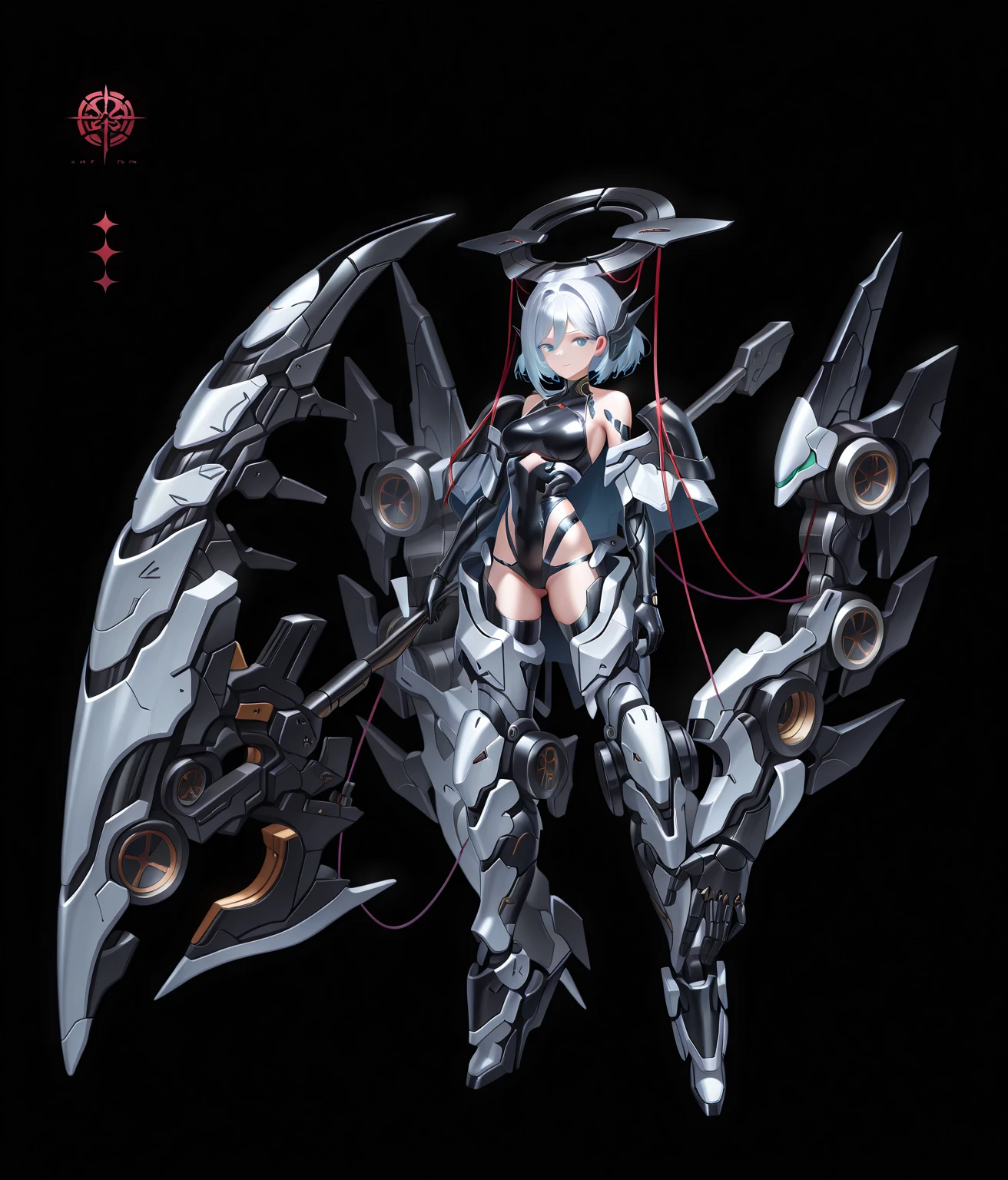 White hair and red eyes, sexy beauty, plump body