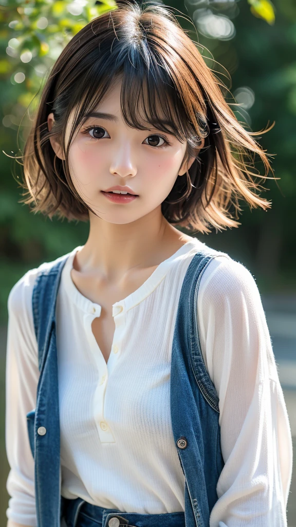 highest quality, masterpiece, Ultra-high resolution,8k, (Realistic:1.6), (Facing portraits) RAW Photos, 1 girl, 22 years old,(( Uniform)),((short hair)),((Wear a bandana on your head)),((Looking up at the audience)),Realistic,((Simple solid color background)), Image Media Chest)),((Smiling with teeth showing)),