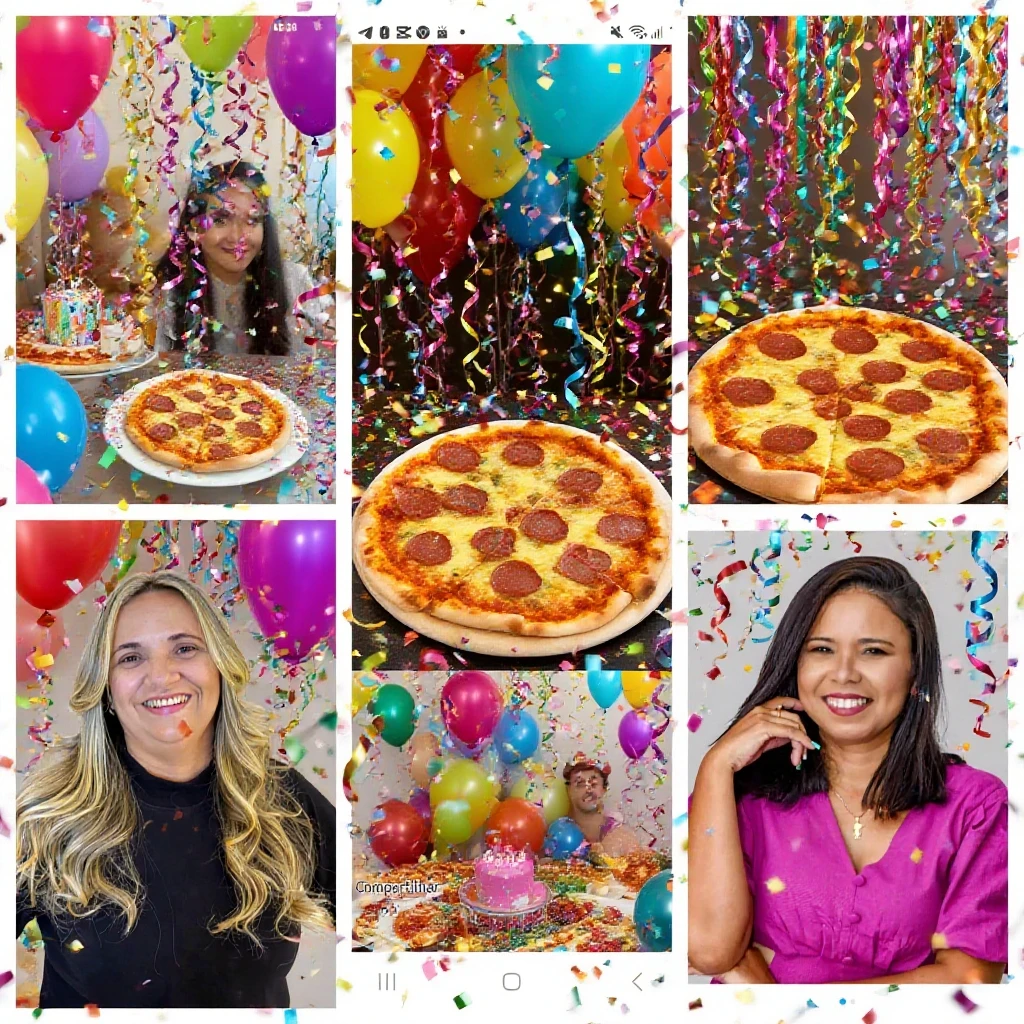 there are two people standing next to each other in front of a balloon wall, profile image, 🤬 🤮 💕 🎀, profile picture, very very low quality picture, profile photo, 30-year-old woman from cuba, alanis guillen, at a birthday party, by Nándor Katona