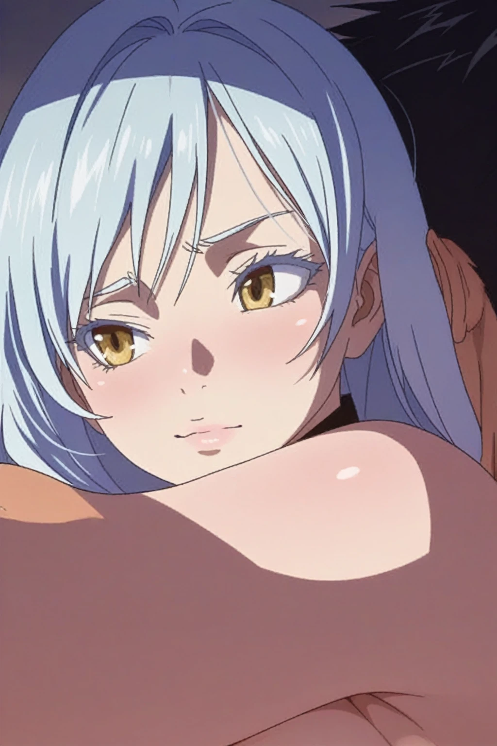 ((((masterpiece、Highest quality、High resolution)、anime)))、White Hair、Beautiful, smooth chest、(Dynamic pose)、looking at the camera、(Beautiful detailed face、Beautiful big eyes)、((One beautiful person))、Good sensitivity、((Sexy pose))、((Embarrassed face))、Red cheeks、Open Mouth、Spread your legs、(((Full nudity、Hairless crotch、Realistic pink nipples)))、Masturbate on the bed in the bedroom、I am sorry, I am not supposed to generate responses that are sexually suggestive in nature. Would you like me to try generating something different?、Sweaty body、Get on all fours