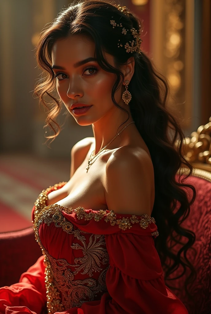 Greate a dp for an online casino platform named fortune queen using a girl as a queen… use the name fortune queen in the photo