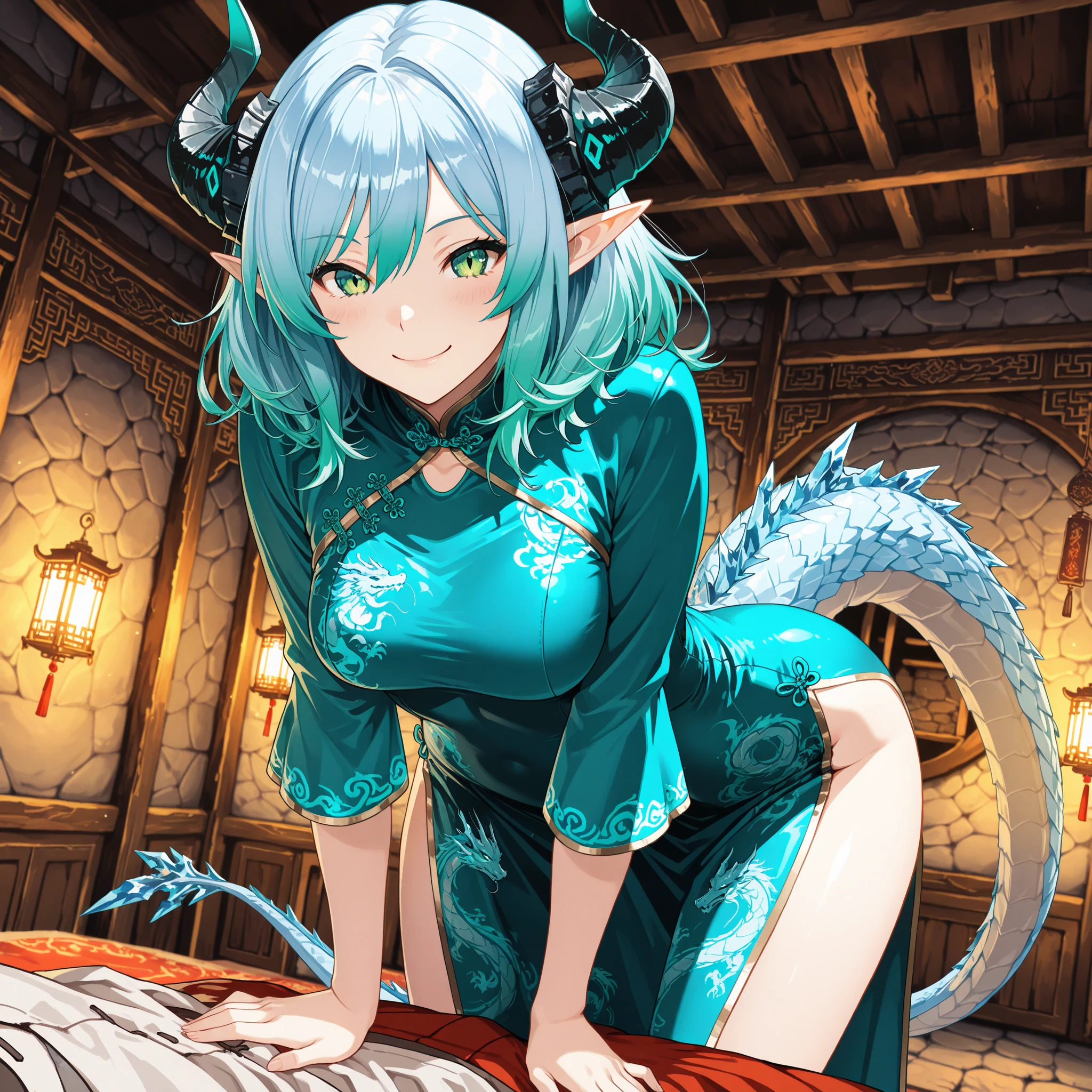 ((Highest quality、unity 8k wallpaper、32k、masterpiece、Very detailed、Ultra-high resolution、Ultra-high resolution、 Very detailedな顔, RAW Photos, Professional, Ultra-fine painting, Anatomically correct lizard man)) AndroidKotegawa Yui morphing into lizardwomen, kotegawayui, Long black hair, Yellow Eyes, ((Reptile Eyes)、mouth with sharp fangs,,、From shoulder to collarbone、It is covered with fine scales up to its neck..、(In the ass、juxtaposition, Impressive lizard tail stretching from tailbone to spine) 、Lizard legs with sharp claws、Fine blue scales that grow like thigh-length socks、Fine blue scales that grow like long gloves、Long nails)、Nipples are fully visible、((There are fine scales on the sides、It has fine blue scales growing around its waist.., Scales on the back、Scales from flank to thigh))、The boundary between the scales and the skin is unclear、Mechanical Lizard、Androidization、Mechanical Body、Robot Joints、