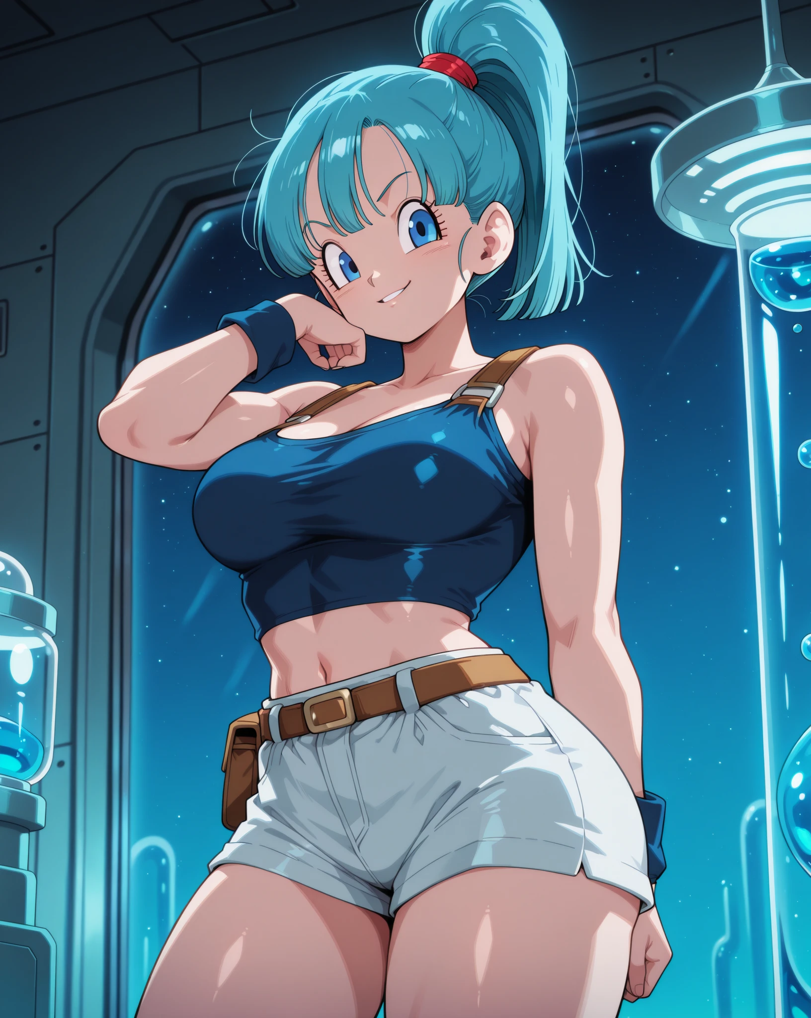 Bulma, DESNUDA (pelo azul) (PEZONES) (pose sexy) (pussy juice) (cuerpo completo) (tetas grandes) (TOTALMENTE DESNUDA), ( Dragon Ball )