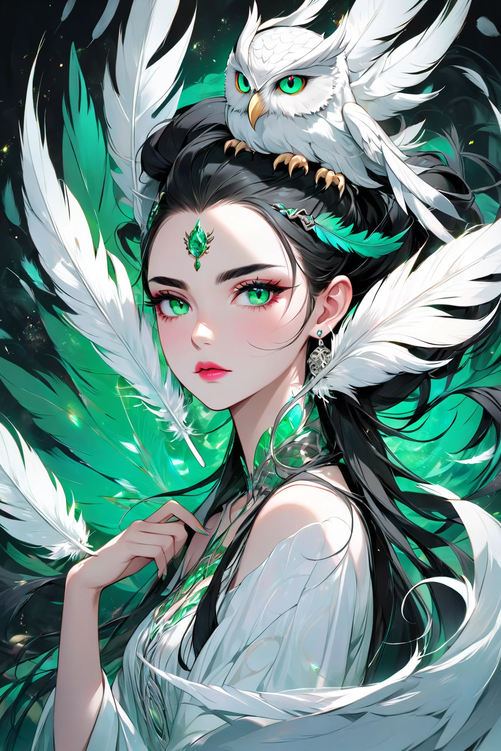 A beautiful girl, 22 years old, sexy theme, perfect face shape, oversize model, mature woman, tall long legs, (((super huge breasts))), (((green eyes))), magical feeling, flight attendant style, flight attendant style clothing, long messy hair, happy, full body, hand details, finger details, beautiful anime Huaifu style girl, super detailed painting, luminescism, art concept art by Kahn Griffith and Vadim Kashin, ethereal A beautiful maiden sitting in cabin background, abstract beauty, standing, close to perfection, pure form, golden ratio, concept art, by Brian Froud, Carne Griffiths, Wadim Kashin and John William Waterhouse, intricate detail, 16k post-production, high resolution, hyperdetail, Artstation trend, sharp focus, studio photos, intricate detail, high detail,
