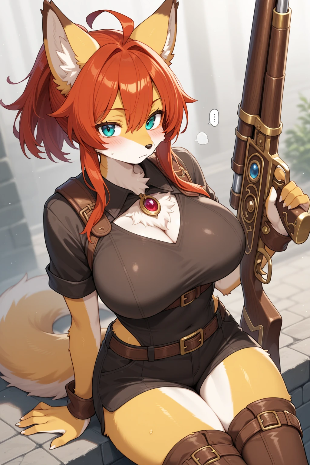 1 girl, massive breasts and hips and butt, undersized clothes, any outfit, Avali, any poses, doing anything, any fur color and pattern,any eye colors and pupils, night, alone, armed or uunarmed, any weapon, sci-fi weapons, maid outfit