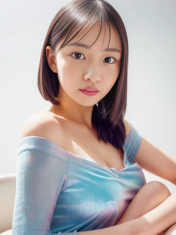 photograph, (photographrealistic: 1.4), (超Realisticな: 1.4), (Realistic: 1.3), (Smooth lighting: 1.05), (Improving cinematic lighting quality: 0.9), A kind, beautiful and attractive woman, (White night dress, deep low neck), Sexy and provocative pose, Beautiful and delicate face, Neat, Innocent, Pink Lips, Open your mouth, (close your eyes), Black Hair, Embarrassed face, Large Breasts, Captivating and beautiful collarbone, Ultra-high resolution, soft smooth skin, Medium Wide, whole body, extreme realistic detail, Ultra-high resolution, Amazing details, 8K, Attractive clavicle, Blushing cheeks, close your eyes, Captivating look, Evening Light, Backlight, Bedroom, Large windows,