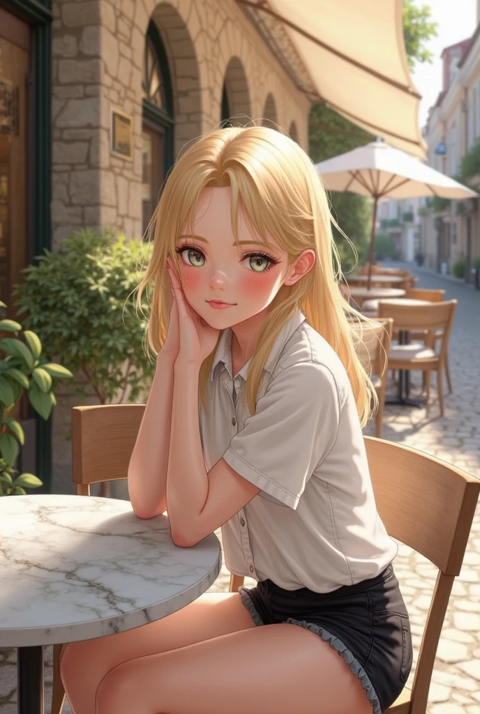 Long straight hair blonde boy 15 with brown eyes a sweet smile