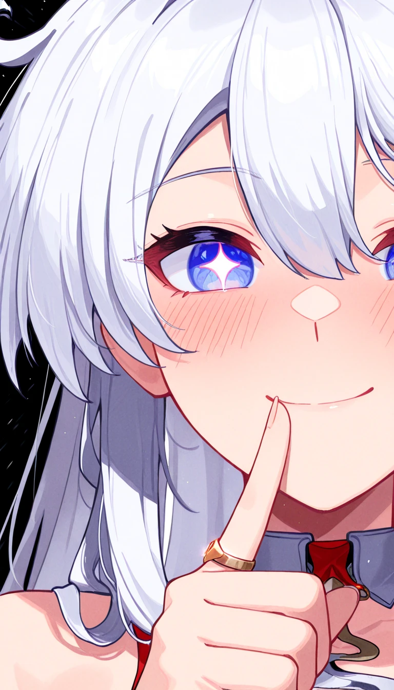 ((solo girl)),((Perfect body,))((Super beautiful,))((High quality,)), (sweaty,) (wet all over,)hairband,hair ribbon,hair intakes, white hair, blue eyes, white blazer, classroom at sunset, after school, backlit,((Pleated skirts that are too short and expose underwear)),shiny glossy,Thigh-high socks,Closed mouth,gigantic breast,pov, Looking at Viewer,,((face focus,face CloseUP)),kissing,incoming kiss,incoming hug,(half open eyes,)(clear face,)kissing face,kissing mouth and lips,Pressing lips,saliva trail,open arms,tongue lickkig