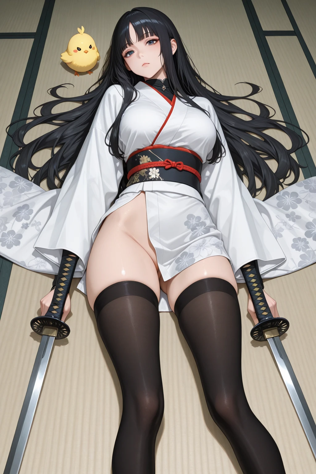 (((((A girl covered in mucous membranes)))))、mud々、anime girl with a very large breast and a very long black hair, nime girl, by Shitao, Best Anime 4K、((edo period))、sparklers、((Tatami mats))、(ninjartist)、(knifes)、thigh-high socks、((end of the world))