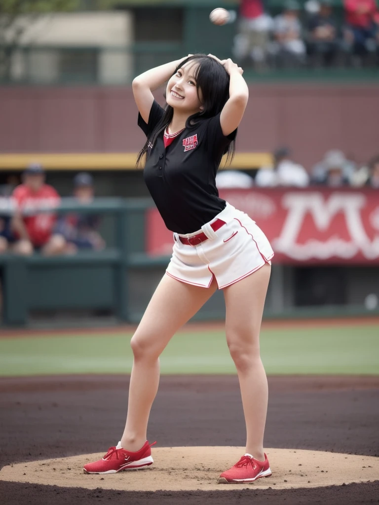 Pubic hair grows、Smile full of happiness、((:1.3))、、、Panting face、Lacking、After being attacked、Sweating、Expression in a state of excitement、short-hair、eye glass、((:1.1))、Pink panties seem to flicker、((1 beautiful girl)), extremely detailed CG unified 8k wallpaper, Highly detailed, RAW color photo, Professional Photography, Realistic, top-quality、hight resolution、ultra-detailliert、masterpiece、Raw photography、realisitic、Photorealsitic、extremely delicate and beautiful、finely detail、Textured skin、full-shot、(Sky from below)、1womanl、japanes、22year old、(Professional Baseball Team Cheerleading)、(Cheering seats in the stadium)、(beauitful face:1.5)、(Showing white panties:1.2)、(Highkick:1.5)、itting open legs、Open your crotch、(Pubic hair sticking out of panties)、Cheering uniform、(a miniskirt:1.5)、tall、Brown hair、Wearing makeup、(Bare legs:1.5)、Do not wear anything on your arm、perfectly proportions、(At SFW)
