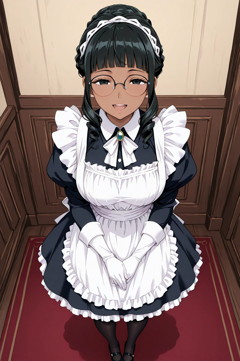 Roberta、Group、Twin braids、Glasses、gem、maid、Opaque Glasses、necklace、frills、apron、Crosaid headdress、crossnecklace、long hair、long sleeve、bangs、Round Glasses、black hair、one girl、solo、Expression of feeling、blush、nipples are visible、sit with your legs apart、clothes get wet、Clothes are transparent、long skirt、spread legs、pussy、Mushy white love juice、Drip a large amount of love juice、orgasm、、Kindergarten children、、6 years old、、 of、masturbation behavior、big breasts