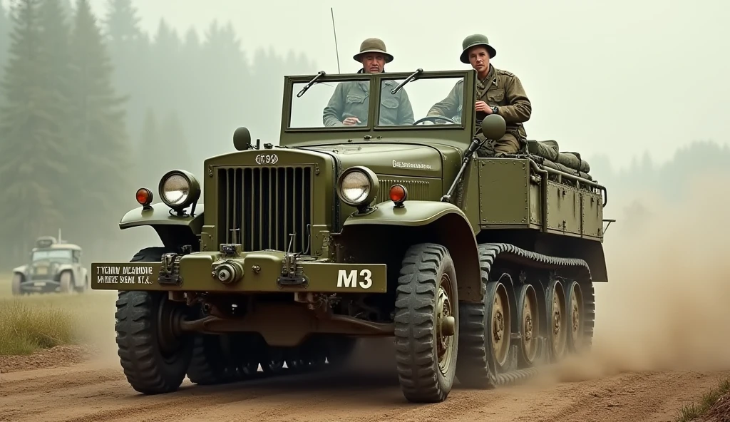 German soldiers riding a Kettenkrad,1945