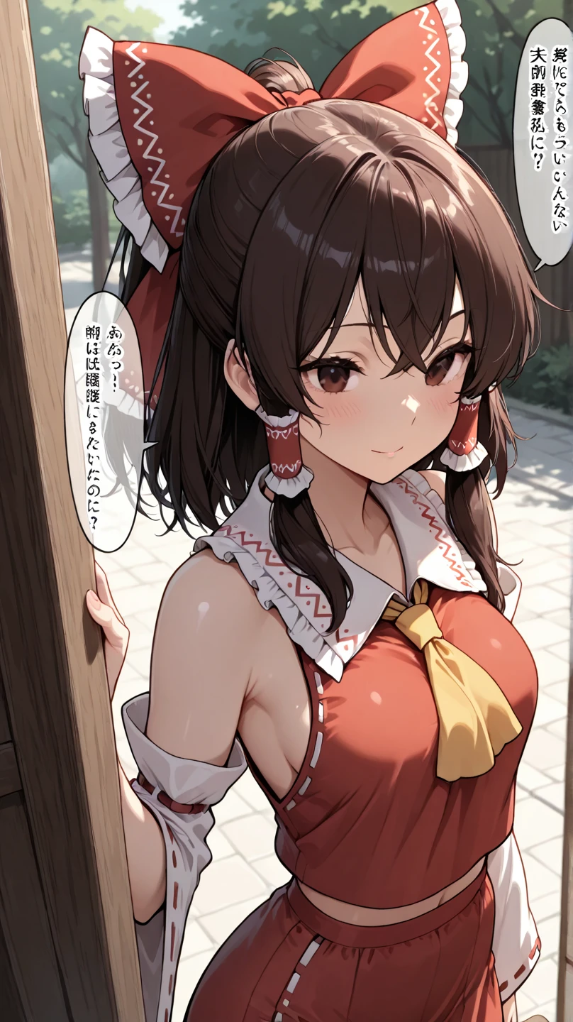 solo, 1girl, yunyun, smile, looking at viewer, waving, crown braid, hair ornament, hair bow, black leotard 