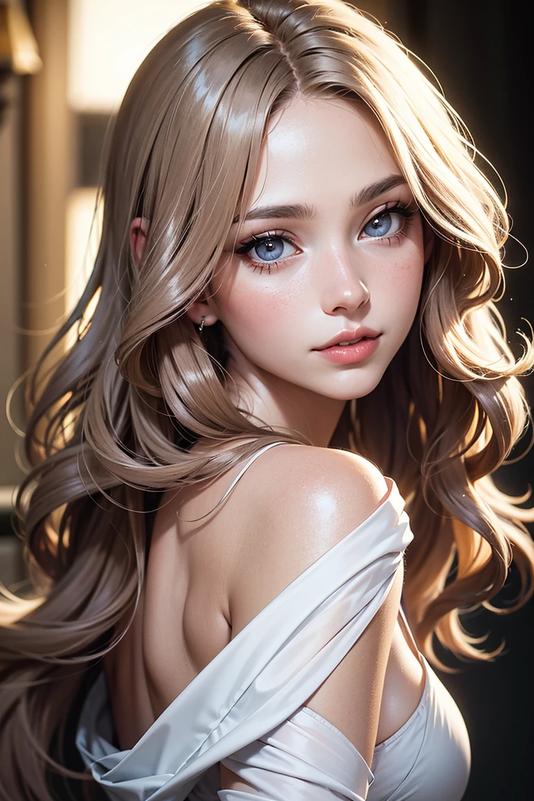 portrait Emma Watson, wearing sexy french maid costume, against the background of the street, character portrait, 6 0 3 0 s, wavy hair, intricate, elegant, highly detailed, digital painting, artstation, concept art, smooth, sharp focus, illustration, art by thomas kindkade, charlie bowater, artgerm, greg rutkowski, alphonse mucha and alexandra fomina, 36k, glittering, shining