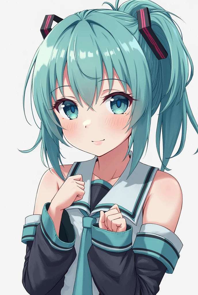 (masterpiece、highest quality、highest quality、Official Art、Beautiful and beautiful:1.2)、(One girl:1.3)Hatsune Miku、Twin tails,Beautiful breasts,Stickers、おっぱいのStickers、Baby Face、From the side、(((Chest close-up、Cleavage、I mainly draw the chest)))、Depiction of only the chest、Laugh with your mouth wide open、Succubus、Simple Background、White background、