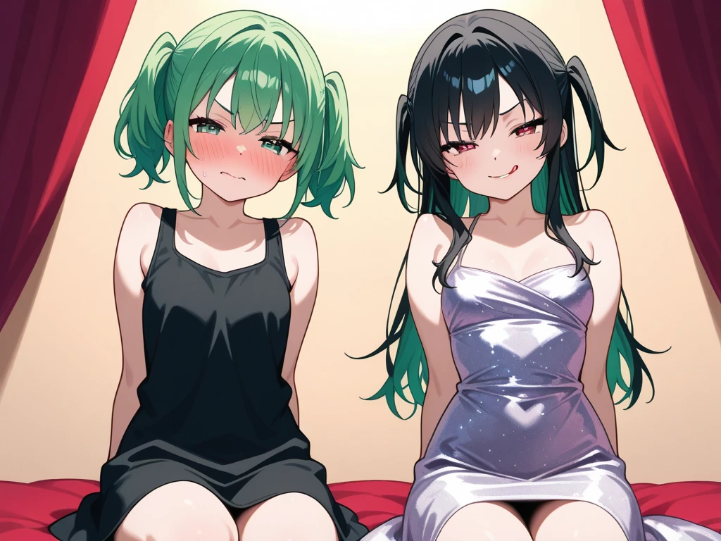 woman with mint hair, Mint colored eyes
