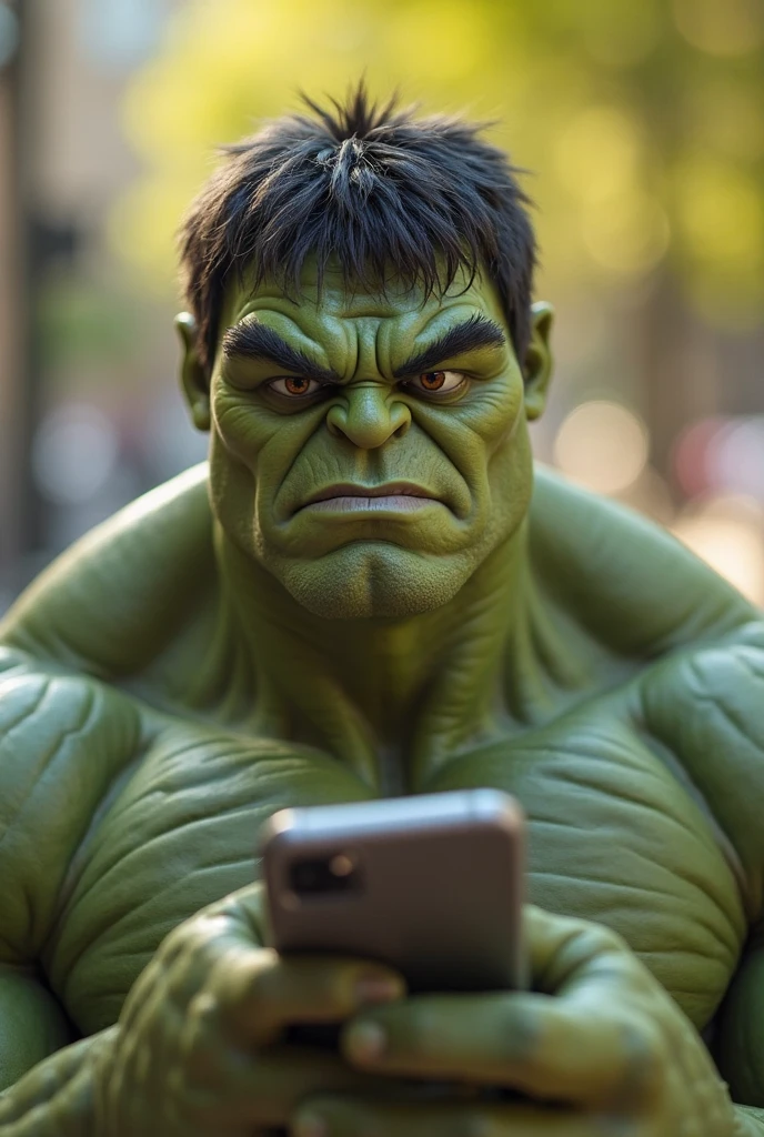 Now make a 3D Hulk by fixing a cell phone, It's supposed to be a store logo, do it with black background