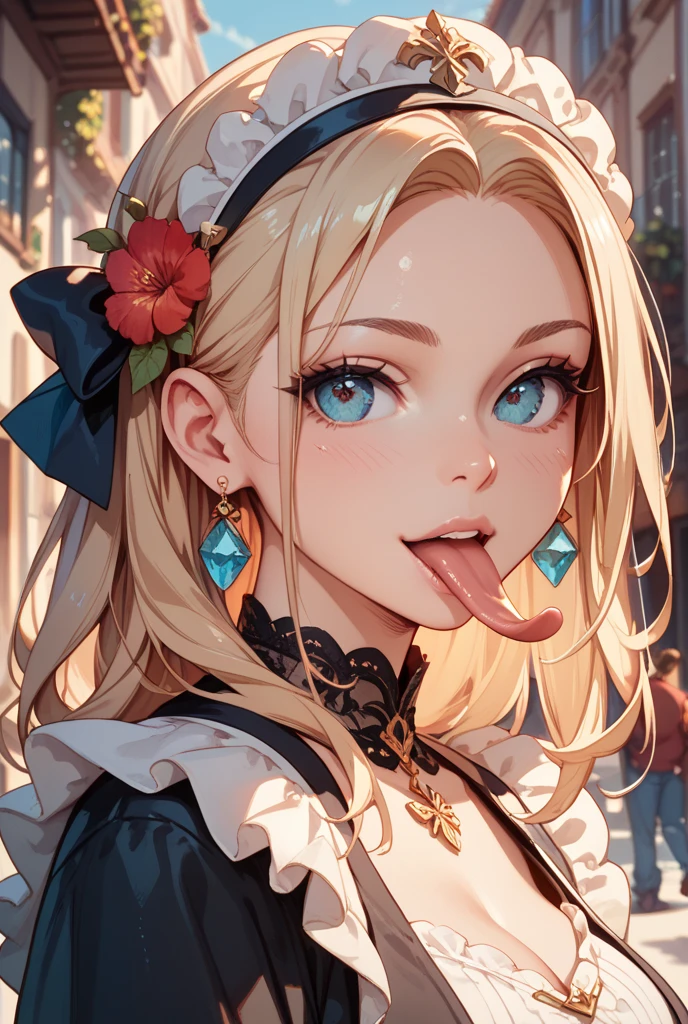 score_9, score_8_up, score_7_up, score_6_up, score_5_up, score_4_up, sexy 20yo maid girl, pale skin, big breasts, (small waist), ((huge hips)), (((thick thighs))), standing, submissive pose, light blushing, g0thicPXL, volumetric lighting, warm lighting, ((bright lit from the front)), maid uniform, white lace shirt, ((shirt with buttons)), short white sleeves, corset, white apron, ((black lace skirt)), white stockings with garters, pov, Face focus, (cute face), turquoise eyes, light blonde hair bangs, eyeliner, mascara, long lashes, (seductive smile), ((horny face)), blush, sexy pose, ((blushing, intense red blush:1.4, seduction)),