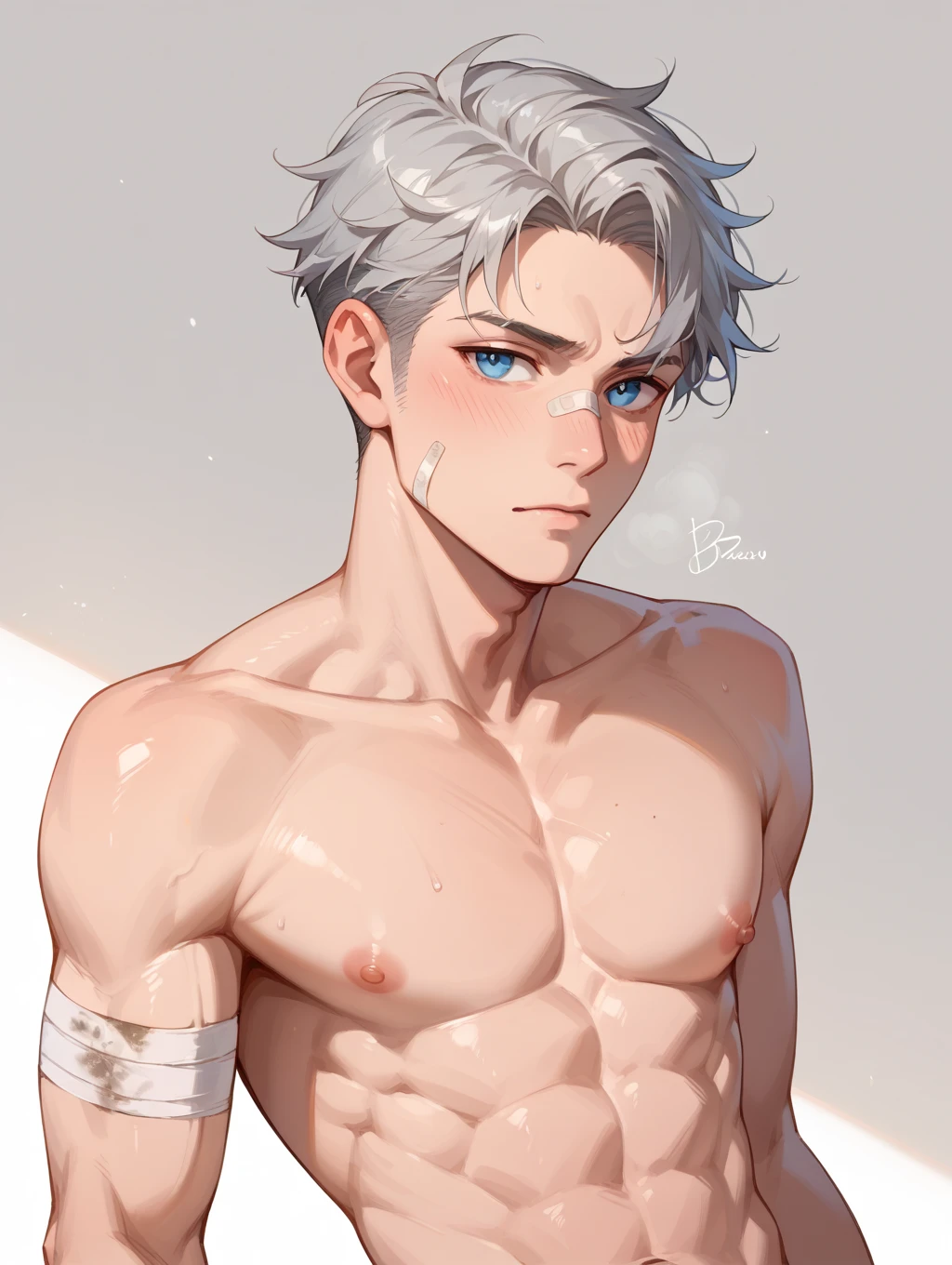 (masterpiece, best quality),Male children,nakeness,A pink-haired,A young boy with,younge boy,???'s face,adolable,infancy,Young age,Short round face,Flat chin,children's,infancy,(???'s face),Land of Crystals,ice field,Pink belly hair,Pink chest hair,Pink pubic hair,Young age,Flat chin,The body is covered with black feathers,Fine face in detail,Clean skin,White men's briefs,musculous,pink short hair,Bright Hair,White eyes,Keep your eyes wide open,nakeness,White briefs,White briefs,Pectoralis abdominal muscles,Strong and well-developed muscles,Bright and vivid colors,(depth of fields:1.2),Positive audience,looking at viewert,Black feathers fall on the body,the night,Holy,Light-sensitive
