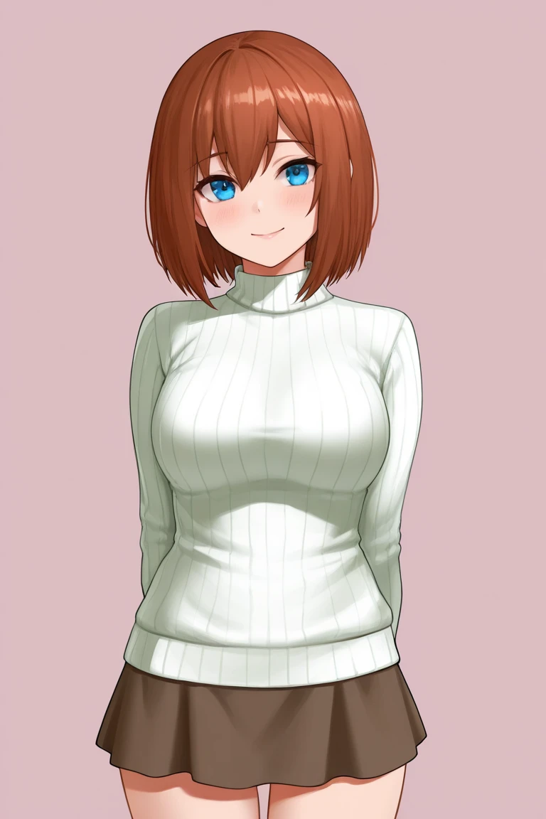 ((Highest quality、8k、masterpiece:1.3)), Upper body, Long legs, Sharp focus:1.2, Beautiful woman with perfect figure:1.4, Slim Abs:1.1, The background is a stylish cafe, ((shortcut、Big Tits:1.2)), (she、She is wearing a light red fluffy sweater dress with a low neckline and a turtleneck.。., Cleavage is round and open., ボタンからはみ出しそうなBig Tits, Slim and firm hips, Smiling for the camera:1.2), Highly detailed face and skin texture, Detailed eyes, double eyelid, 25-year-old woman, Mature Woman, Laughter, Protruding nipples,